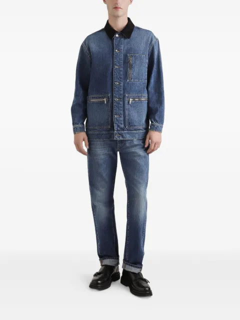 Dolce & Gabbana corduroy-collar denim jacket