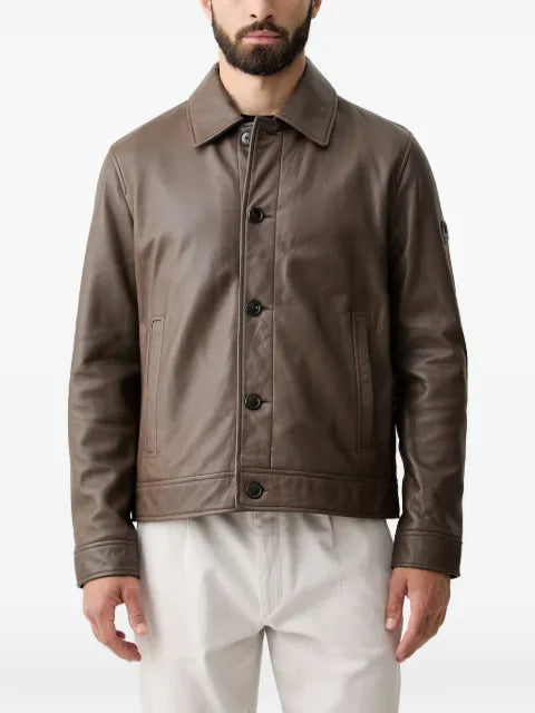 Joop! leather button-up jacket