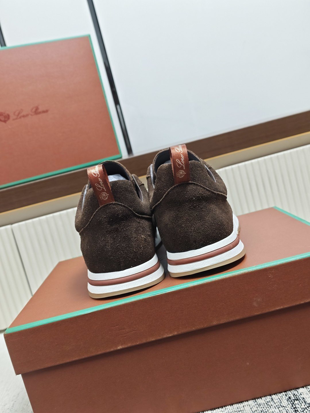 Dark Brown Low-Top Lace-Up Sneakers